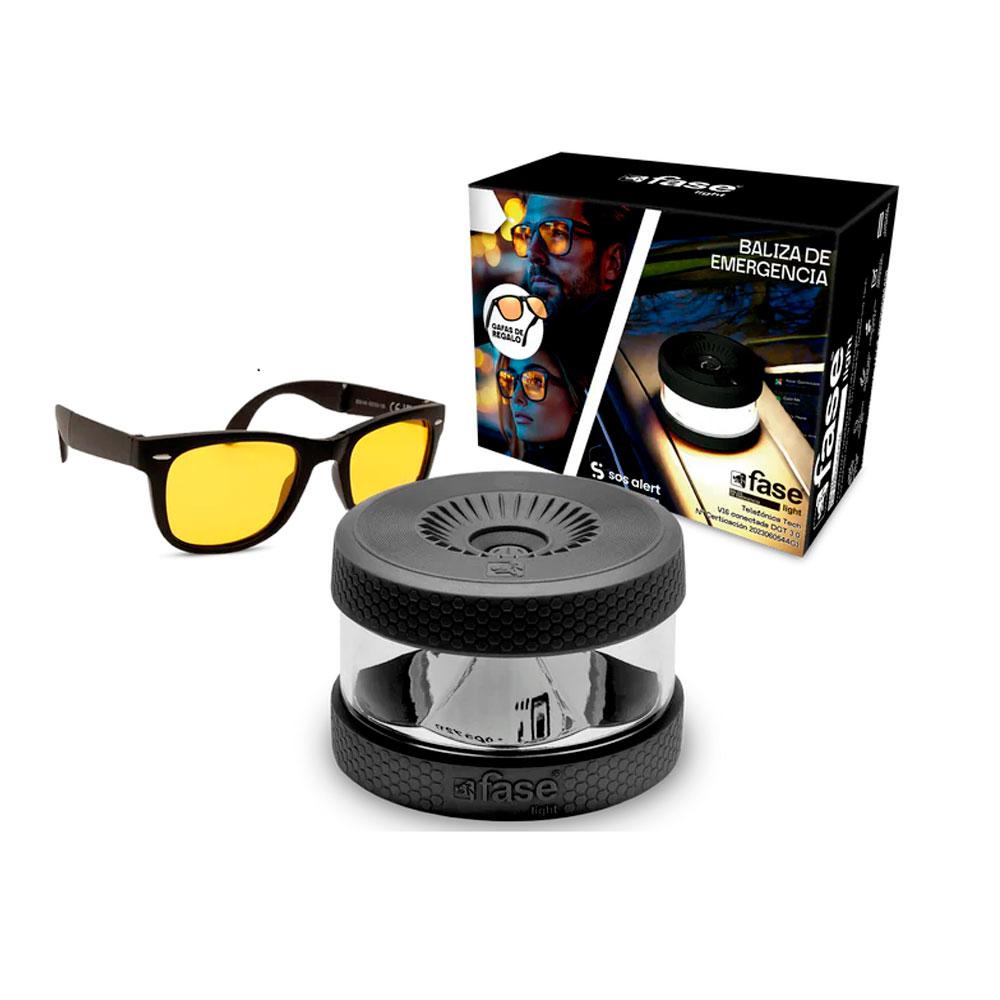 Baliza Geolocalizable FASE LIGHT / Homologada V16 / Luz Flash / Visibilidad + 1 km / IP54 / Gafas de regalo / 116053.03