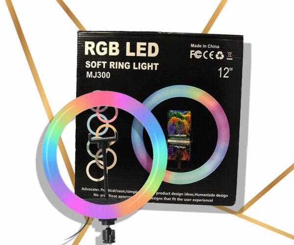 Anillo de led MJ300 RGB 30cm para Selfie, Tik Tok + Tripode 1m