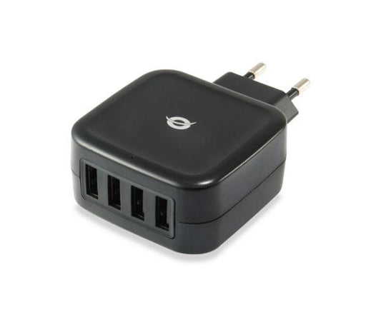 Cargador de red Usb x4 / 25w / Negro / Althea / Conceptronic / ALTHEA04B