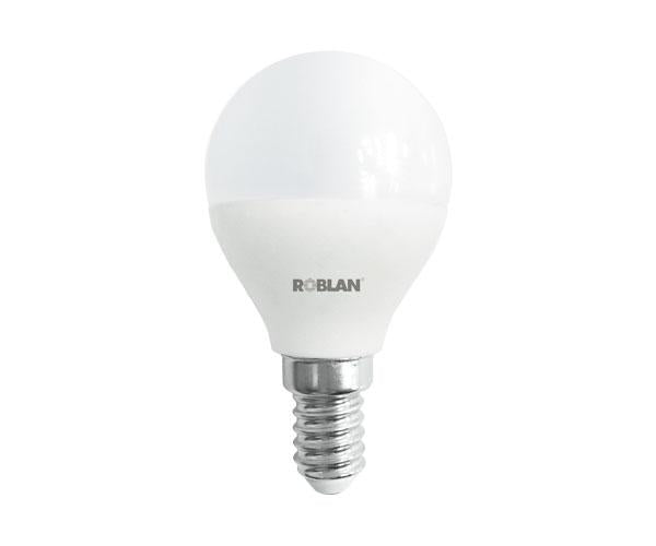 Bombilla LED Roblan e14 esferica / A+ / 5w / luz dia / 6500k / 470lm / 175-250v LEDA1505E14B