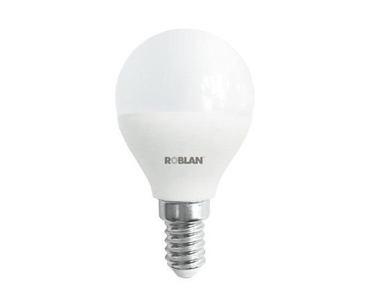 Bombilla LED Roblan e14 esferica / A+ / 5w / luz dia / 6500k / 470lm / 175-250v LEDA1505E14B