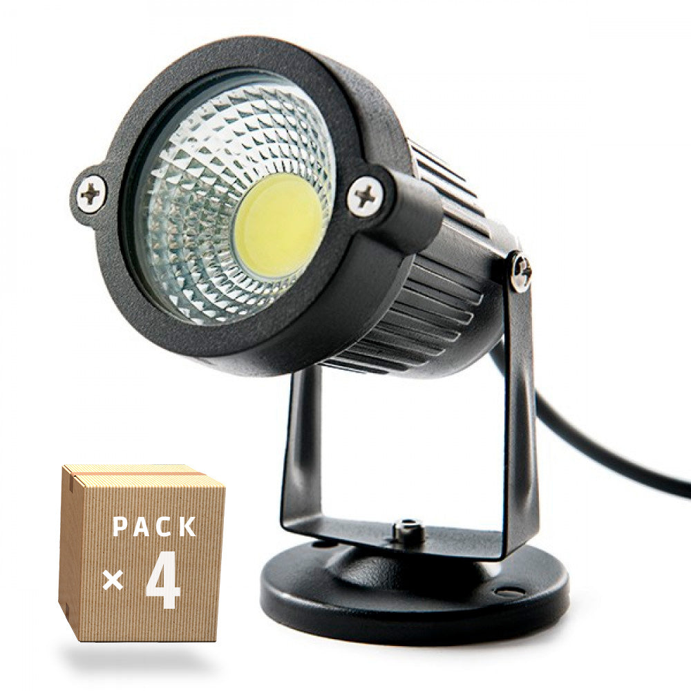 Pack 4 Focos LED Jardín 5W 421Lm 2700ºK 40.000H [SL-SL-C12-5W-WW-PK4-AP]