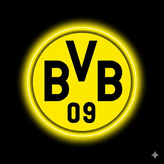 Letrero regalo escudo luminoso neón LED Borussia Dortmund decoración de pared fútbol, acrílico ,vinilo,neón para bar.Medidas 40x30cm aproximadamente
