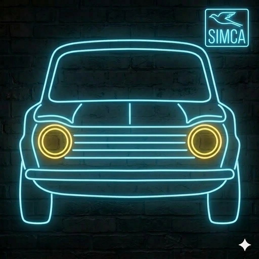 Letrero Luminoso de Neón LED, Diseño Clásico inspirado en coches clasicos