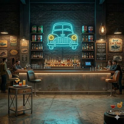 Letrero Luminoso de Neón LED, Diseño inspirado en el Clásico Escarabajo