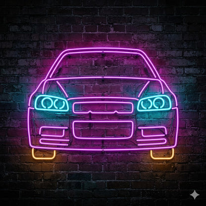 Letrero Luminoso de Neón LED, Diseño inspirado en coches clasicos