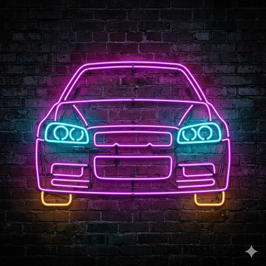 Letrero Luminoso de Neón LED, Diseño inspirado en coches clasicos