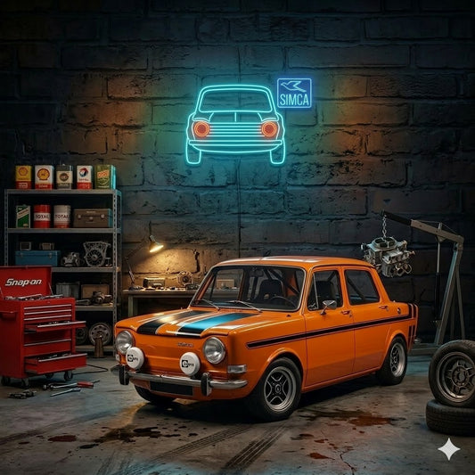 Letrero Luminoso de Neón LED, Diseño Clásico inspirado en coches clasicos