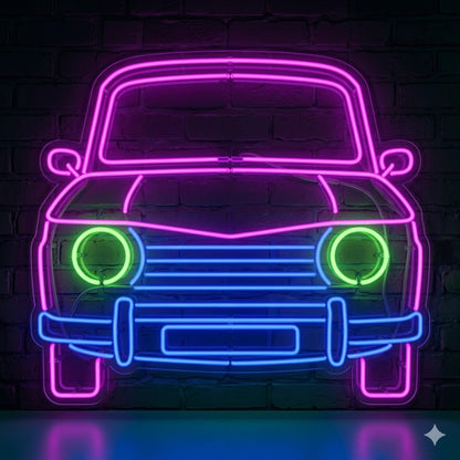 Letrero Luminoso de Neón LED, Diseño inspirado en coches clasicos