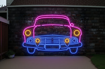 Letrero Luminoso de Neón LED - Silueta de Coche Deportivo Clásico