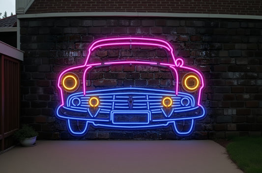 Letrero Luminoso de Neón LED - Silueta de Coche Deportivo Clásico