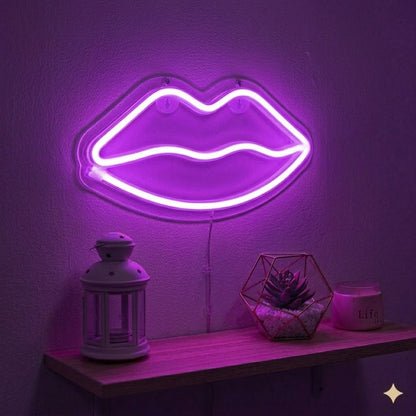 Letrero Neón LED Labios – Luz Decorativa 12V