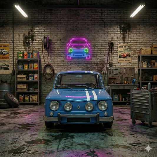 Letrero Luminoso de Neón LED, Diseño inspirado en coches clasicos