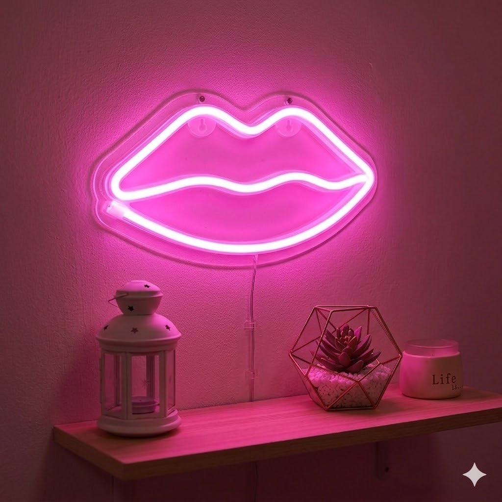 Letrero Neón LED Labios – Luz Decorativa 12V