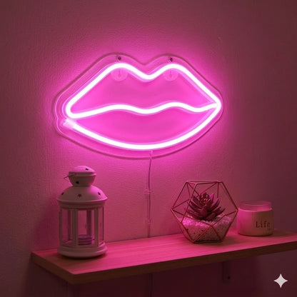 Letrero Neón LED Labios – Luz Decorativa 12V
